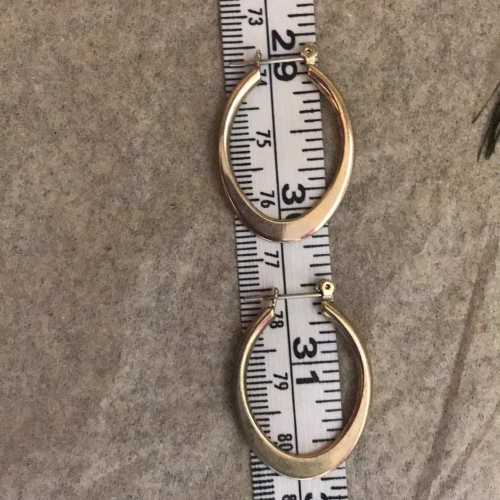 Gold Basic Loop Earrings - Picture 2 of 2